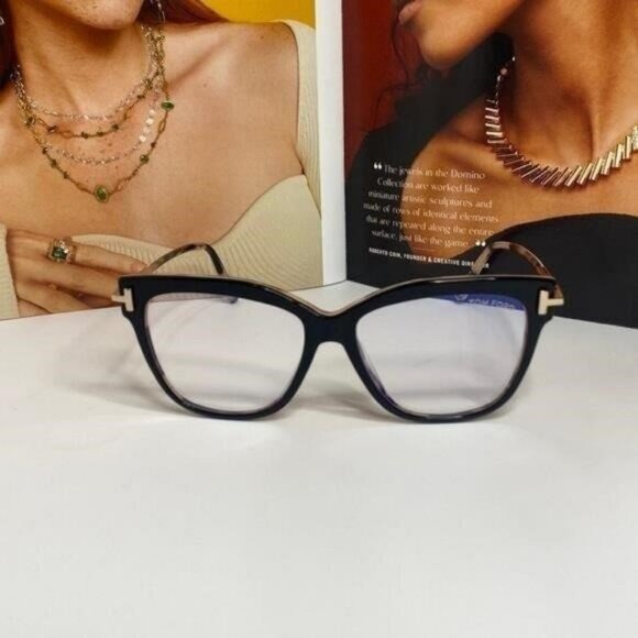 💯- New  - TOM FORD Optical TF5704-B BLack BLUE LIGHT TF5704 TF5704-F-B/0 Ey… - Picture 12 of 13